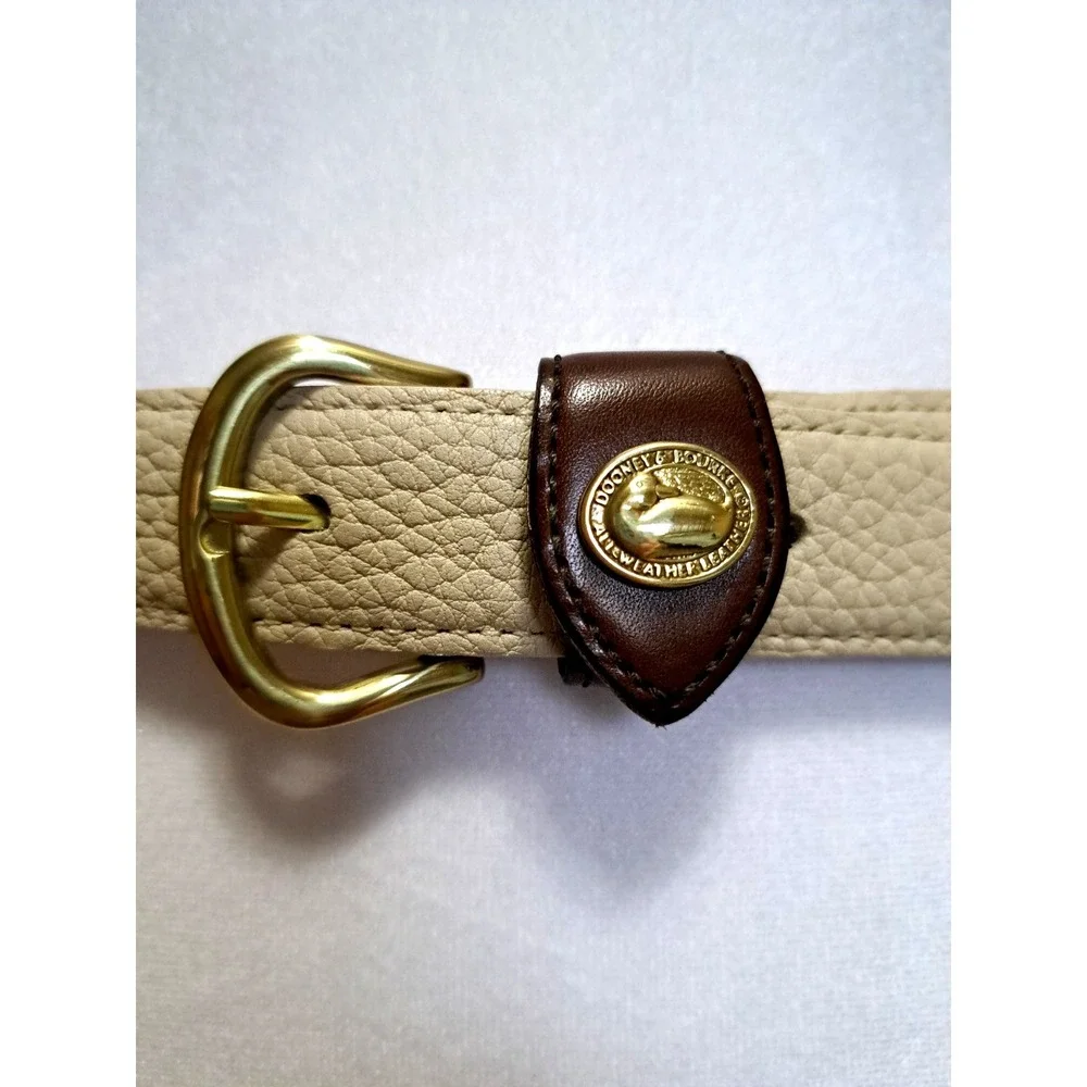 Dooney & Bourke Women's Leather Beige Belt M 30-32 88012 Made In USA 